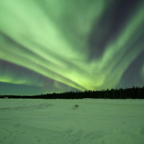 Mystic Aurora Ambient Piano On the Snow Field