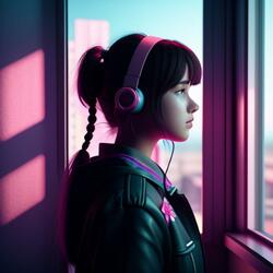 She, the one who observed the neon flowers