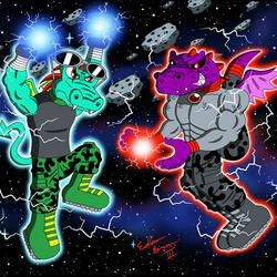 Tyrannogator and Crocogon