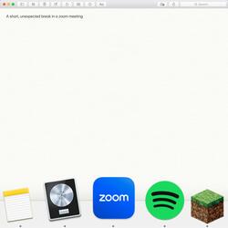 A short, unexpected break in a zoom meeting