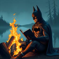 ever thought about that maybe batman also likes to pick up a book and relax in front of a fire by the lake?