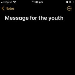message for the youth