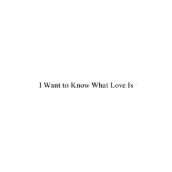 I Want to Know What Love Is