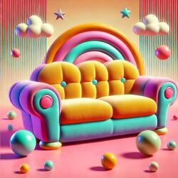 2000's Suede Sofa