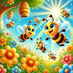 The Bees Fly Buzzing | Kids Fun Song | Nursery Rhyme