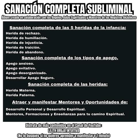 Sanación Subliminal Completa (Sana tus Heridas de Infancia)