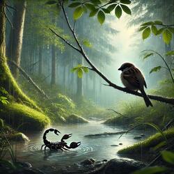 นกกระจอกกับแมงป่อง