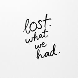 Lost what we had