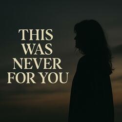 This Was Never For You