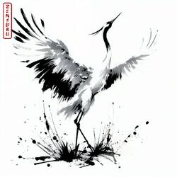 White Crane Reaches for the Sky
