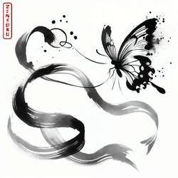 Butterfly Dances With Silk Ribbon