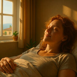 Morning sun kisses my face