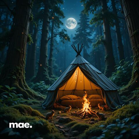Moonlit Forest Campfire