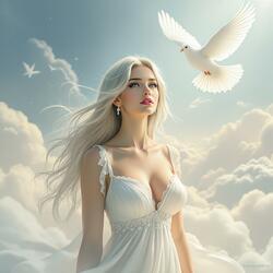 On the Wings of a Snow White Dove