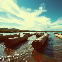 Logs In The River