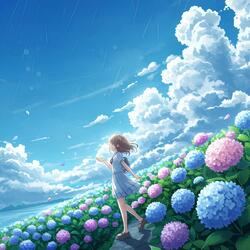 紫陽花雨上がり/Rain and Hydrangeas