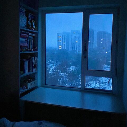 alone in the blue hour.