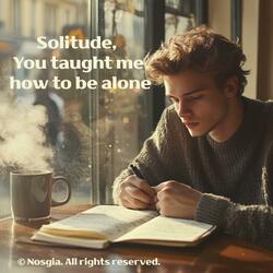 Solitude, You taught me how to be alone