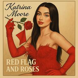 Red flag and roses