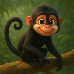 The White-Cheeked Spider Monkey (Ateles marginatus) Educational Song for Kids