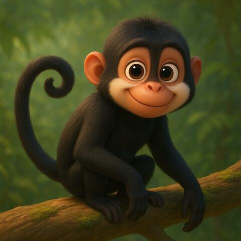 The White-Cheeked Spider Monkey (Ateles marginatus) Educational Song for Kids