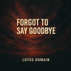 Forgot to say goodbye