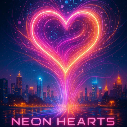 Neon Hearts in Motion