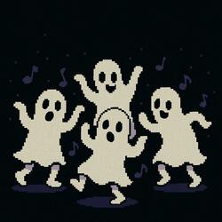 creepy ghosts are dancing