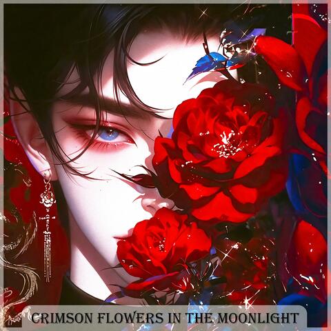 Crimson Flowers in the Moonlight