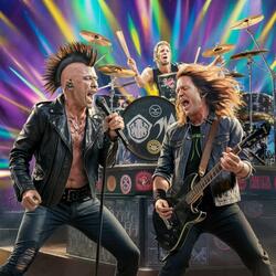 Upbeat hard rock music