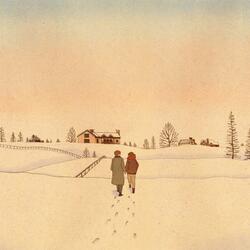 Walking on White Snow