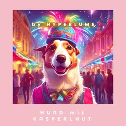 Hund mit Kasperlhut