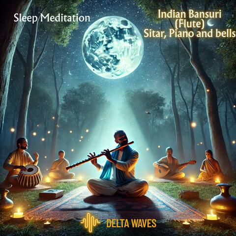 Indian Bansuri, sitar, piano, bells OM Sound (Delta Waves) Sleep Meditation