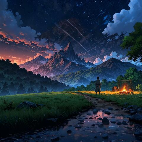 Northern Lights and Campfire