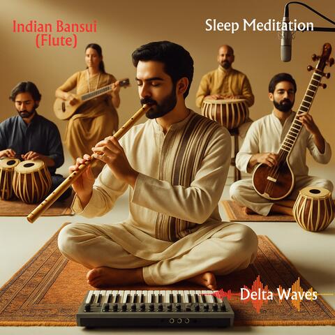 Indian Bansuri Sleep Meditation Ocean Drum Forest Night (Delta Waves)