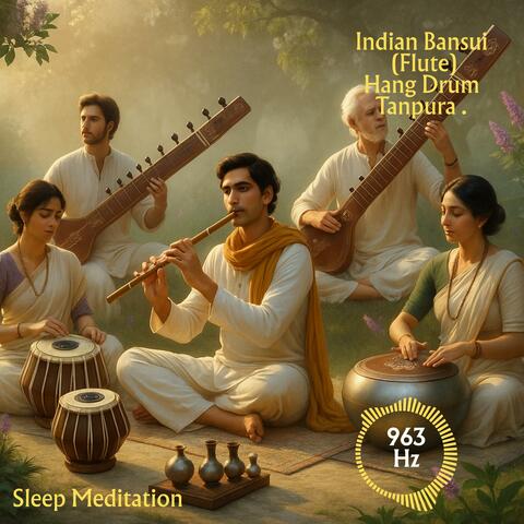 Indian Bansuri Sleep Meditation Tanpura Drone Hang Drum (963 Hz)