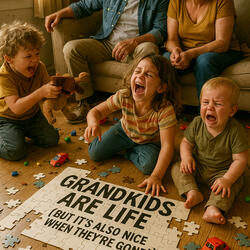 Grandkids are life ("but it's also nice when they're gone")