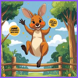 Jump like a kangaroo woo hoo Let’s bounce bounce bounce till the day is through