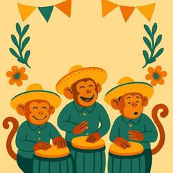 Monkeys Drum Party