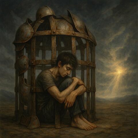 Wounded Boy In A Cage