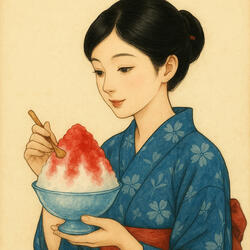 Shaved ice in midsummer