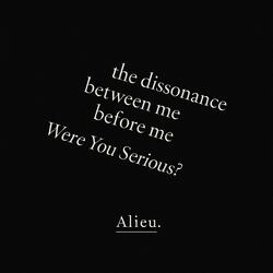the dissonance between me before me (Were You Serious?)