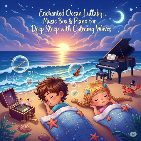 Enchanted Ocean Lullaby- Music Box & Piano for Deep Sleep with Calming Waves