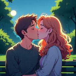 Kissing in the park