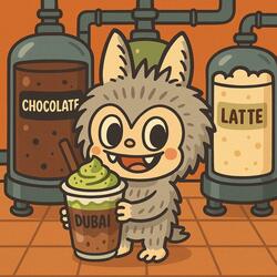 Dubai Chocolate Matcha Latté Labubu