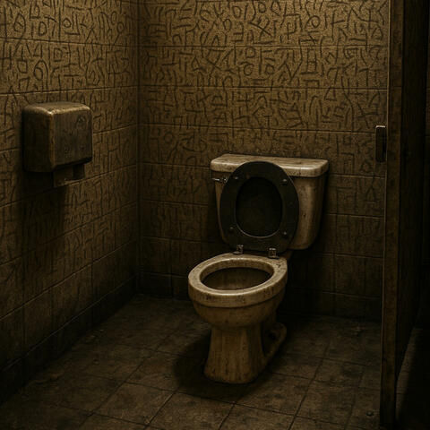 Hieroglyphs Carved in a Public Restroom Wall