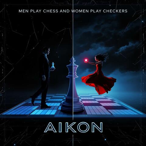 Men Play Chess And Woman Play Checkers