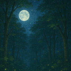Summer night forest
