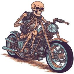 Skeleton Motorcycle Rider // Heavy Metal AI Music