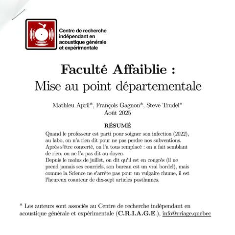 Faculté affaiblie